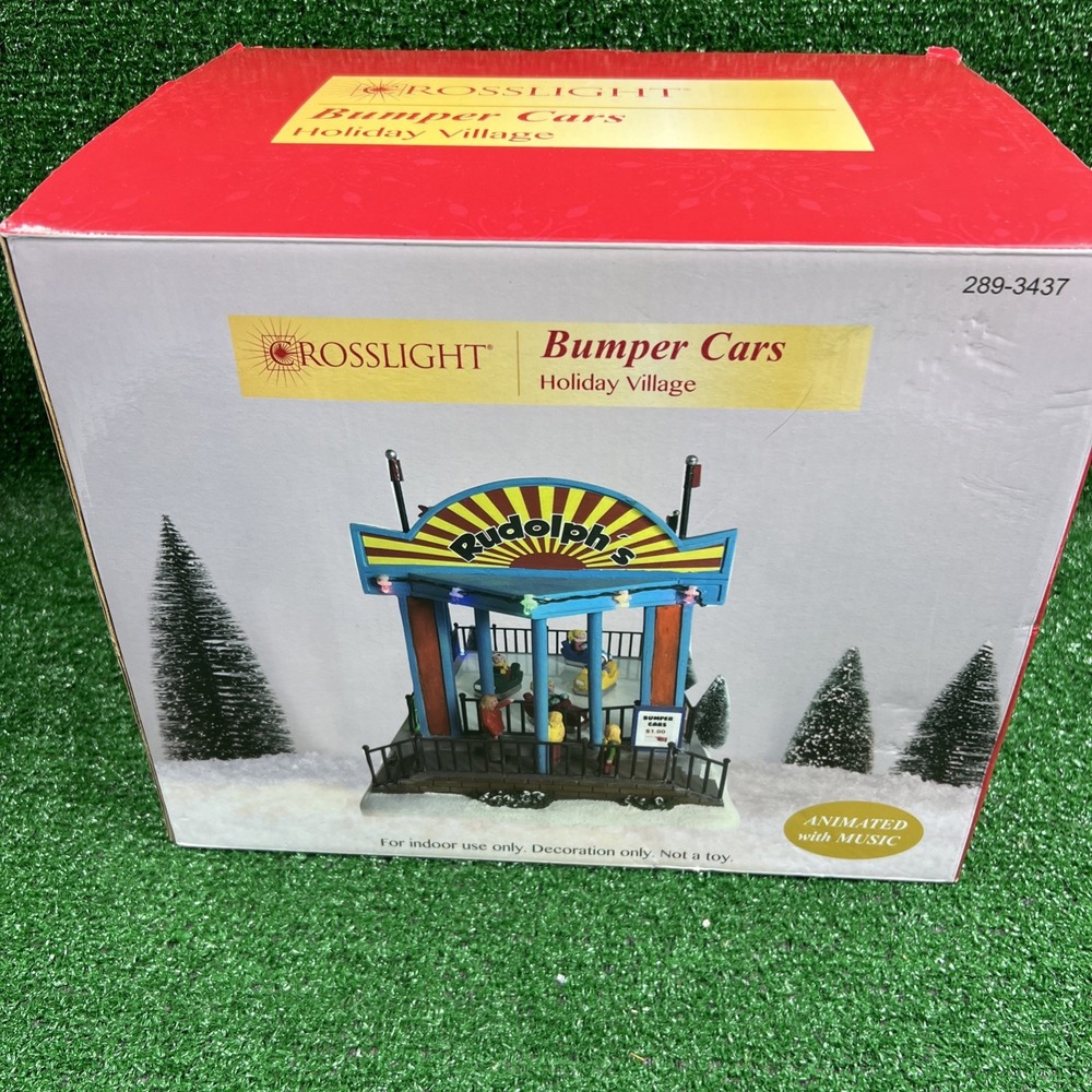 Crosslight Holiday Village Rudolph's Bumper Cars Prelit Village Building‎